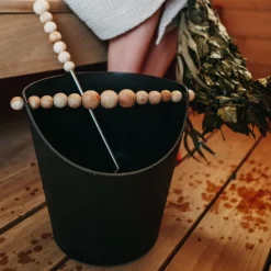 Aarikka Nuppu sauna bucket, black - pine