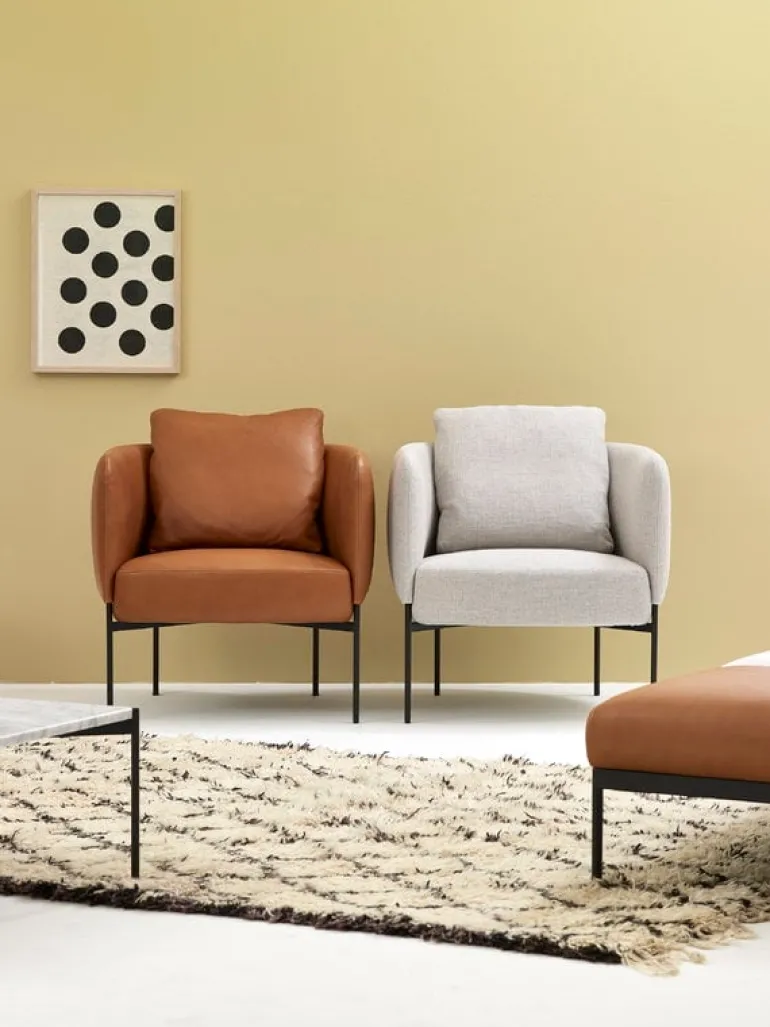 Adea Bonnet Club lounge chair, aniline leather