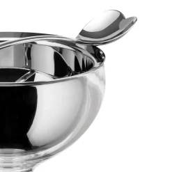 Alessi Big Love ice cream bowl with spoon, mirror polished stainless steel
