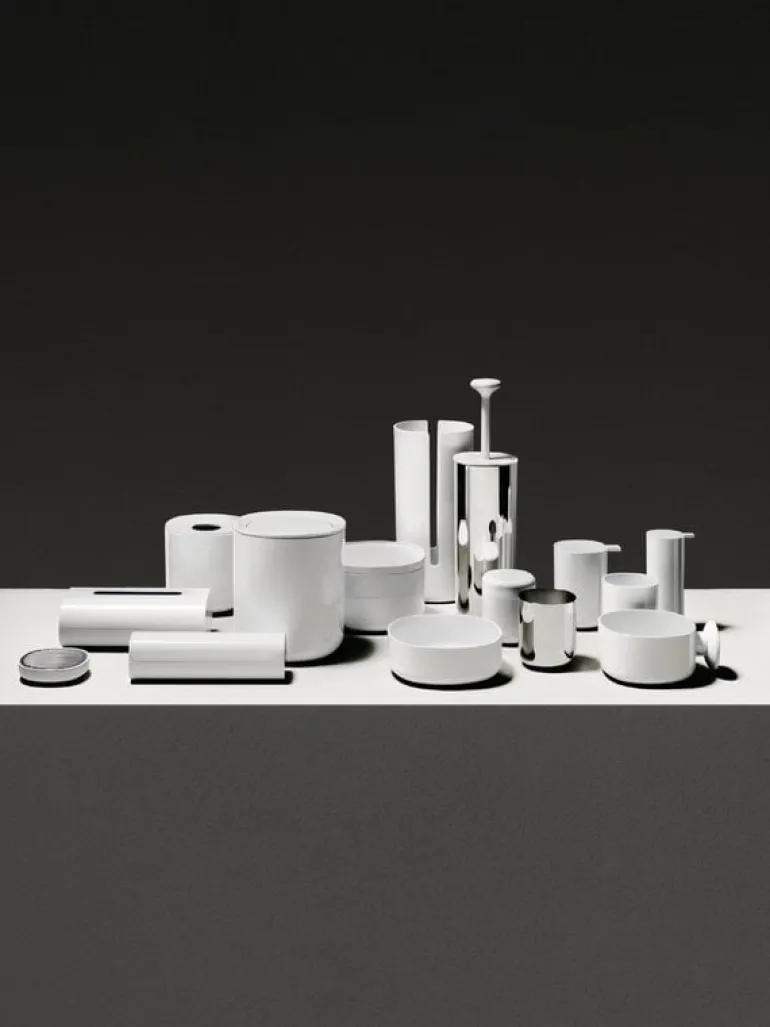 Alessi Birillo bathroom container, white