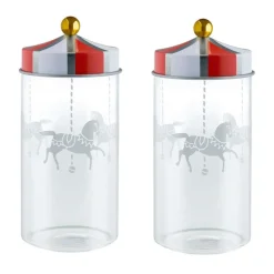 Alessi Circus glass jar,  2 pcs