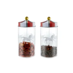 Alessi Circus glass jar,  2 pcs