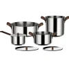 Alessi Edo cookware set, 4 pots with 3 lids