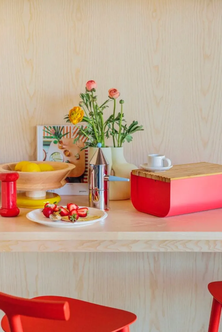 Alessi La conica manico lungo espresso coffee maker, steel - light blue