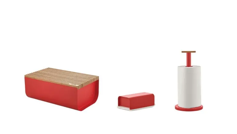 Alessi Mattina breadbox, red