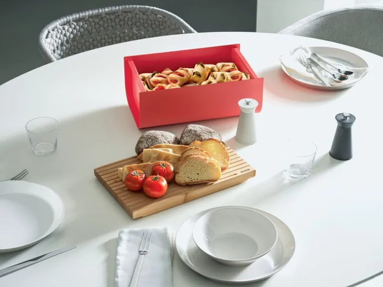 Alessi Mattina breadbox, red