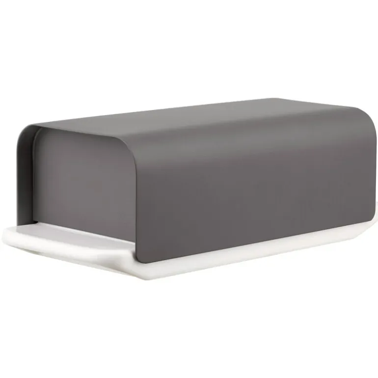 Alessi Mattina butter dish, dark grey