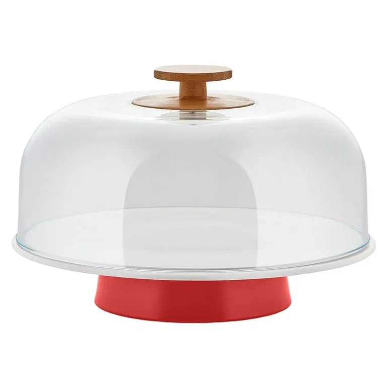 Alessi Mattina cake stand, red