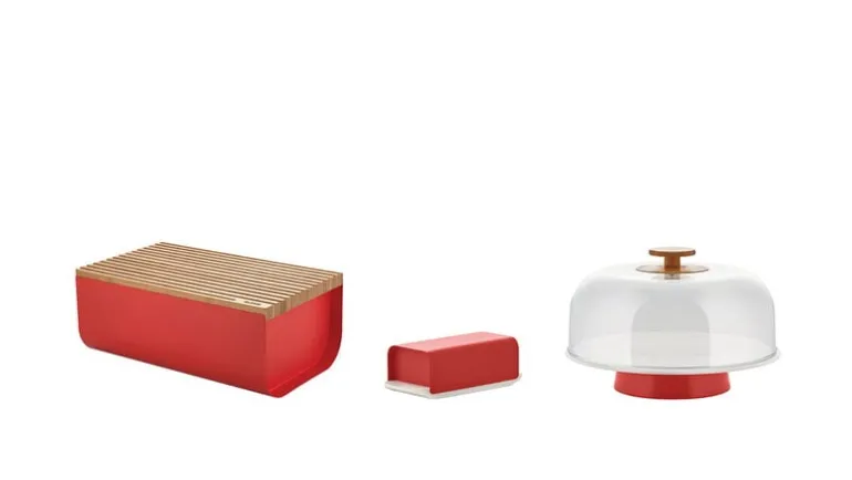 Alessi Mattina cake stand, red