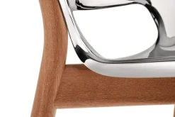 Alessi Poêle chair, brown beech - mirror polished steel