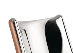 Alessi Poêle chair, brown beech - mirror polished steel