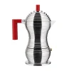 Alessi Pulcina espresso coffee maker, 3 cups, aluminium - red