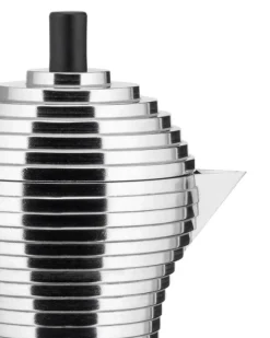 Alessi Pulcina espresso coffee maker, 3 cups, aluminium - black
