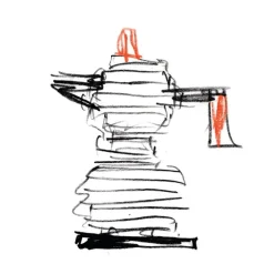 Alessi Pulcina espresso coffee maker, 6 cups, aluminium - red