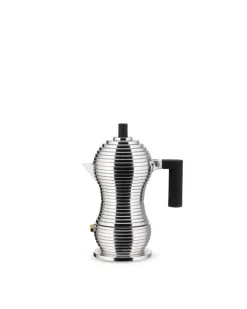 Alessi Pulcina induction espresso coffee maker, 3 cups, aluminium - black
