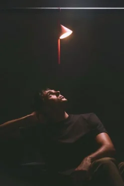 Alessi Tsumiki portable table lamp, red orange