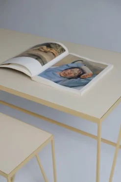 &New Study desk, linoleum, butternut