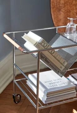 &Tradition Alima NDS1 trolley, chrome - lacquered oak