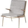 &Tradition Boomerang HM2 lounge chair, Nouvelles Vagues Silver Rock - white oiled oak