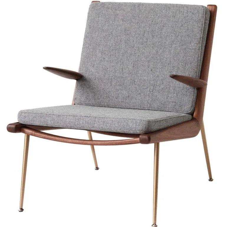 &Tradition Boomerang HM2 lounge chair, Hallingdal 130 - oiled walnut