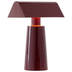 &Tradition Caret MF1 portable table lamp, dark burgundy
