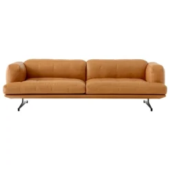 &Tradition Inland AV23 3-seater sofa, black - cognac Noble leather