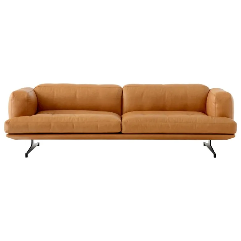 &Tradition Inland AV23 3-seater sofa, black - cognac Noble leather