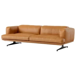 &Tradition Inland AV23 3-seater sofa, black - cognac Noble leather