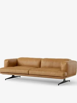 &Tradition Inland AV23 3-seater sofa, black - cognac Noble leather