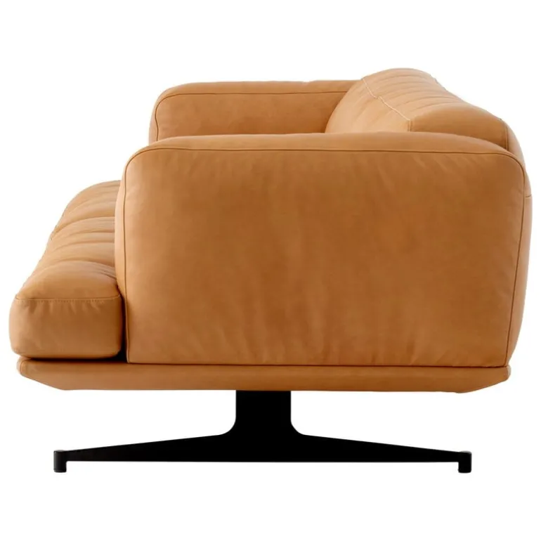 &Tradition Inland AV23 3-seater sofa, black - cognac Noble leather