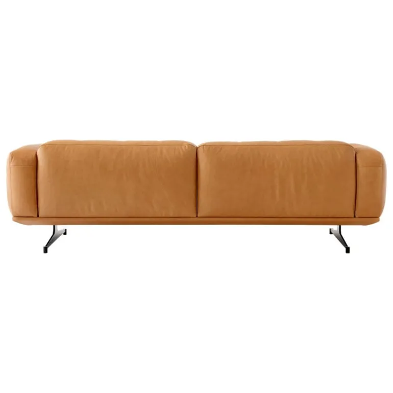 &Tradition Inland AV23 3-seater sofa, black - cognac Noble leather