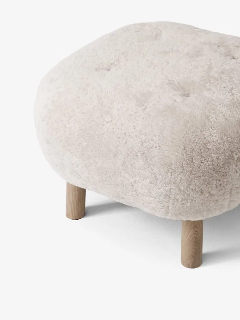 &Tradition Little Petra lounge chair and pouf, Moonlight - white oiled oak