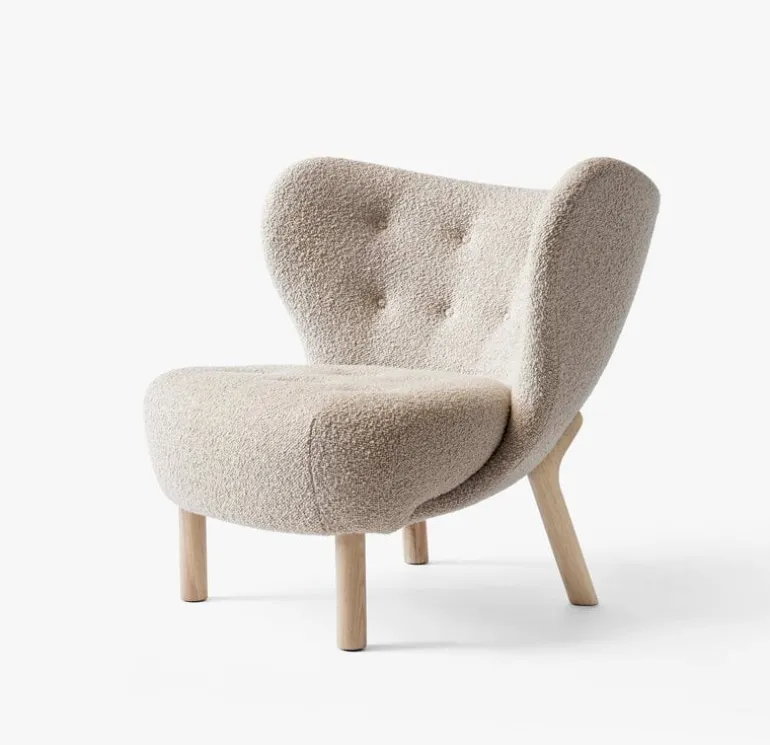 &Tradition Little Petra lounge chair and pouf, Karakorum 003 - w. oiled oak