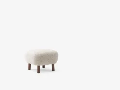 &Tradition Little Petra lounge chair and pouf, Moonlight sheepskin - walnut