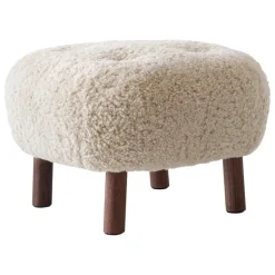 &Tradition Little Petra ATD1 pouf, Moonlight sheepskin - walnut