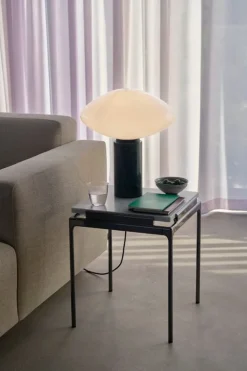 &Tradition Mist table lamp AP17, Guatemala Verde marble - opal glass