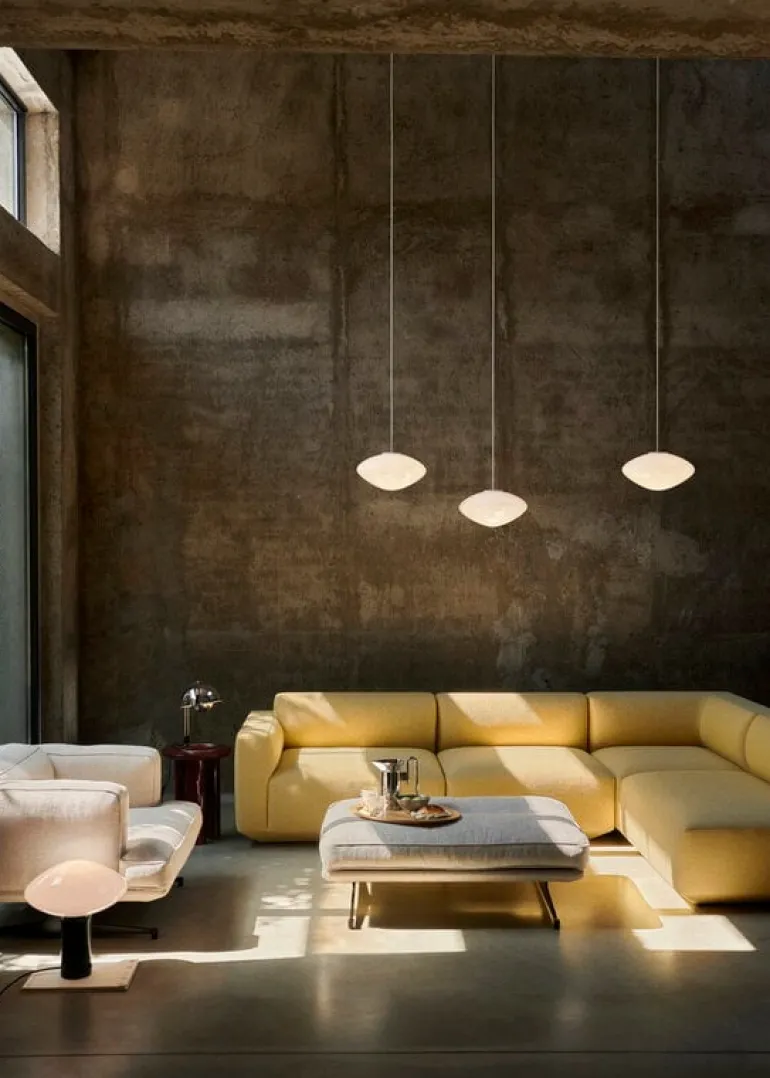 &Tradition Mist table lamp AP17, Guatemala Verde marble - opal glass