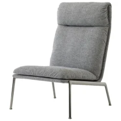 &Tradition Muno LN16 lounge chair, high back, dark chrome - grey Hallingdal 0126