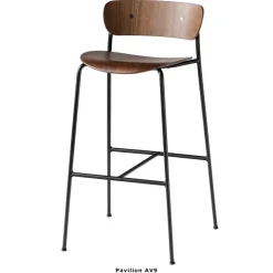 &Tradition Pavilion AV7 / AV9 bar stool, lacquered walnut