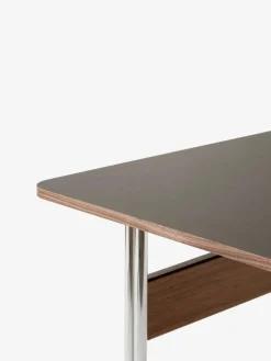&Tradition Pavilion AV16 desk, iron linoleum - walnut - chrome