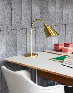 &Tradition Pavilion AV16 desk, mushroom linoleum - oak - chrome