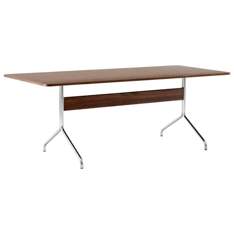 &Tradition Pavilion AV19 table, chrome - lacquered walnut