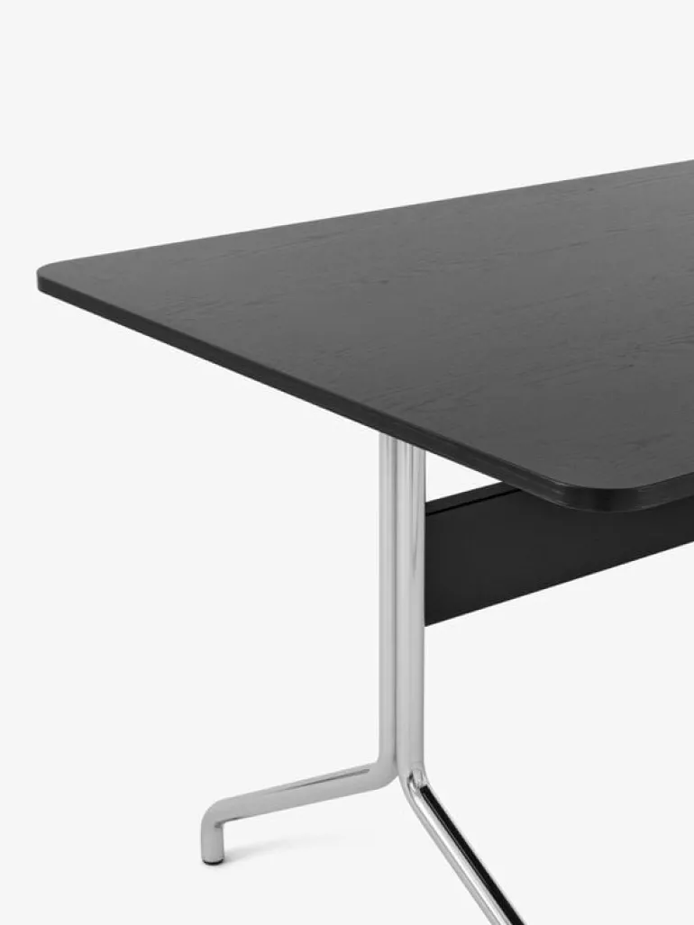 &Tradition Pavilion AV18 table, chrome - black lacquered oak