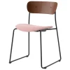 &Tradition Pavilion AV52 side chair, lacquered walnut - pink Ecriture 0640