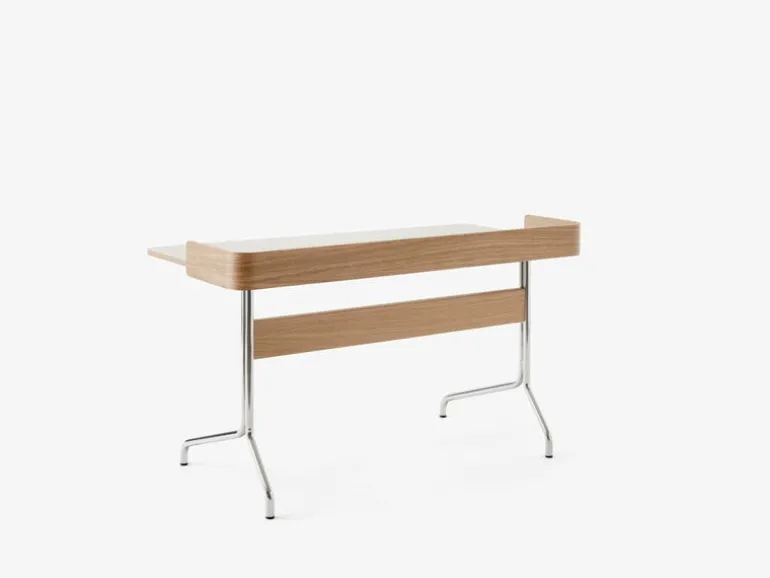 &Tradition Pavilion AV17 desk, mushroom linoleum - oak - chrome