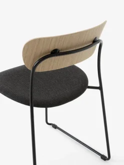 &Tradition Pavilion AV52 side chair, lacquered oak - grey Re-wool 0198