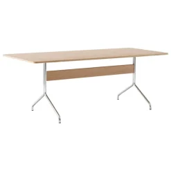 &Tradition Pavilion AV19 table, chrome - lacquered oak