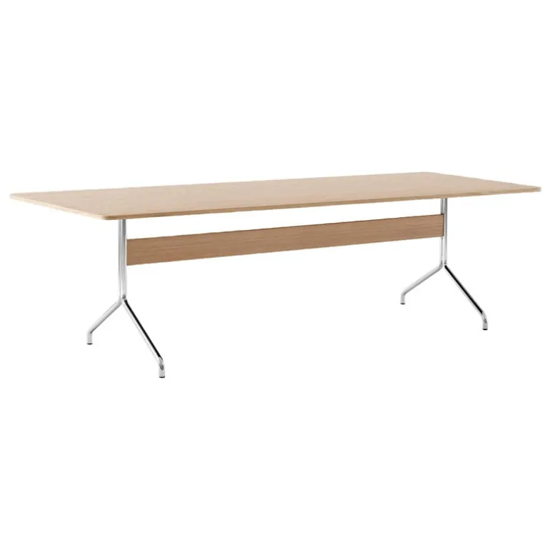 &Tradition Pavilion AV24 table, chrome - lacquered oak