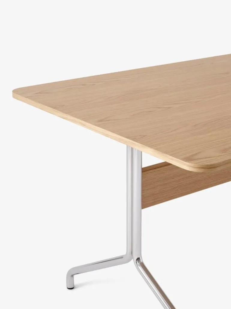 &Tradition Pavilion AV24 table, chrome - lacquered oak