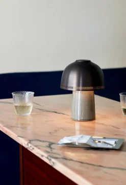 &Tradition Raku SH8 portable table lamp, beige grey - bronze